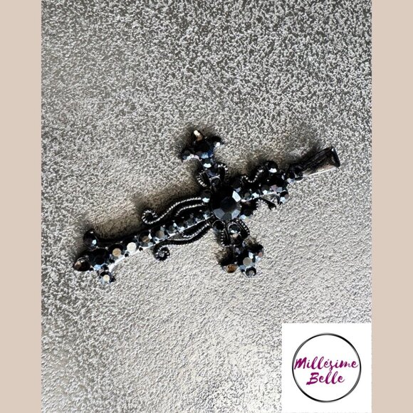 Black Studded Cross Pendant - Picture 4 of 4